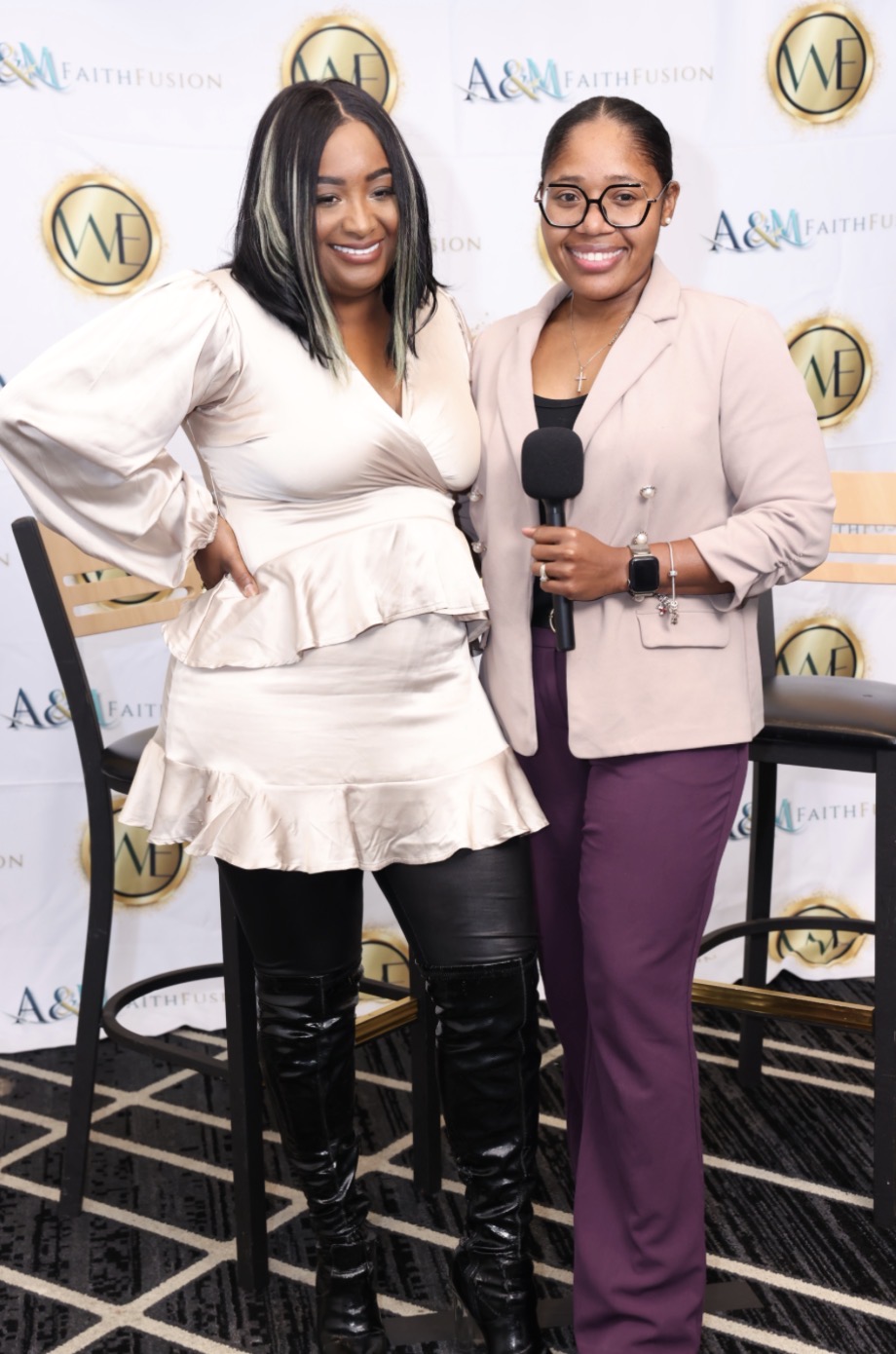 Ebony Grady with an interviewer